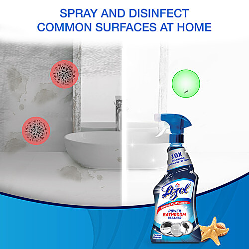 Lizol Bathroom Power Cleaner Spray - Ocean Breeze, 450 ml  10X Cleaning & Germ Protection, Removes 99.9% Germs