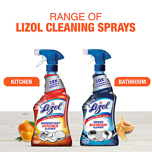 Buy Lizol Disinfectant Kitchen Power Cleaner Liquid Spray Orange