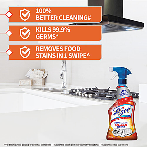 Buy Lizol Disinfectant Kitchen Power Cleaner Liquid Spray Orange