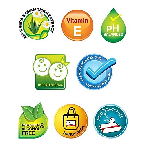 LuvLap Baby Wet Wipes - With Aloe Vera & Chamomile Extract, Paraben Free, 72 pulls Pack of 3 + 24 Wipes Free Paraben Free