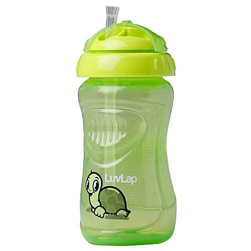 LuvLap Turtle Sipper - Green, 360 ml  BPA Free, No Leak, No Spill