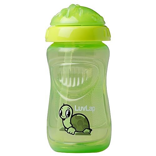 LuvLap Turtle Sipper - Green, 360 ml  BPA Free, No Leak, No Spill