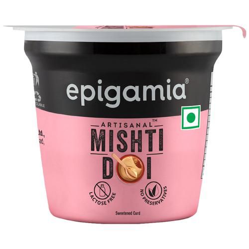 Epigamia  Artisanal Mishti Doi, 80 g Cup Lactose Free, No Preservatives