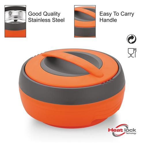 Asian Casserole - Inner Steel, Insulated, Orange, Cosmos, 600 ml  Keeps Food Hot for 5-6 Hours