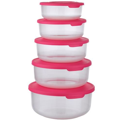 Buy Home One Keeper Pink Plastic Container 210 ml (Set of 5) Online at Best  Prices in India - JioMart.