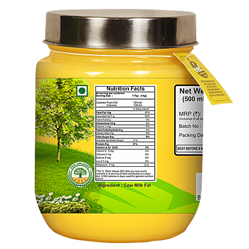Ved A2 GIR Cow Ghee/Tuppa - A2 Milk (Vedic Bilona Method), 500 ml  