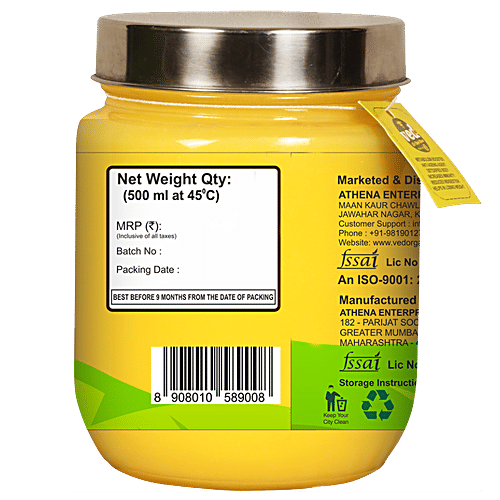 Ved A2 GIR Cow Ghee/Tuppa - A2 Milk (Vedic Bilona Method), 500 ml  
