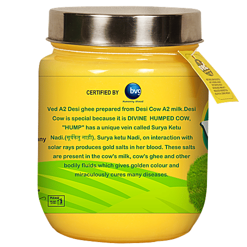 Ved A2 GIR Cow Ghee/Tuppa - A2 Milk (Vedic Bilona Method), 500 ml  