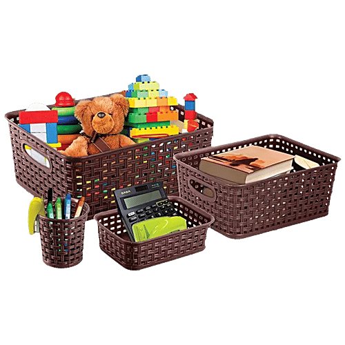 Buy JOYO Cane Basket Set Durable, Lightweight, Assorted Colour Online