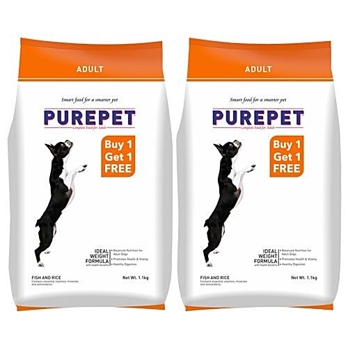 Buy Purepet Dry Pet Food For Adult Dogs, Fish & Rice Online at Best