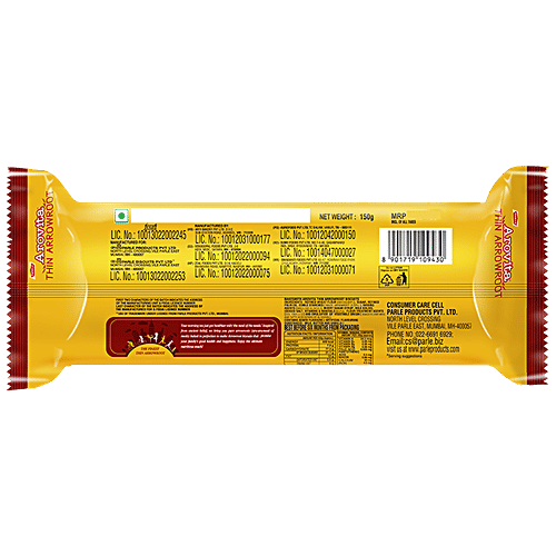 Parle Arovita Thin Arrowroot Biscuit - Rich In Calcium & Iron, Crispy, 150 g  Contains Calcium & Iron
