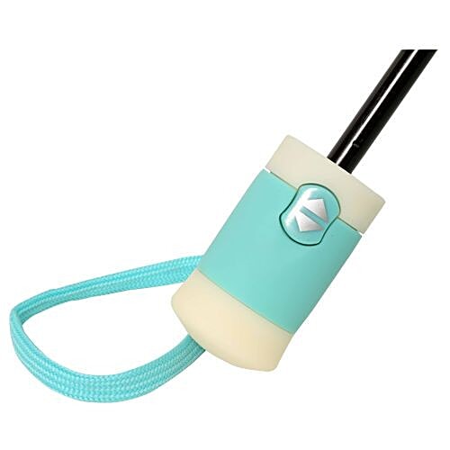 DP Three Fold Windproof Printed Premium Umbrella - Auto Open & Close, Cream & Sea Green, 1 pc  Windproof
