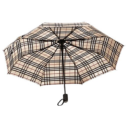 DP Three Fold Windproof Premium Umbrella - Auto Open & Close, Burberry Beige, 1 pc  Windproof