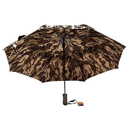 Parachase Three Fold Printed Premium Umbrella -  Auto Open & Close, Military Brown, 1 pc  
