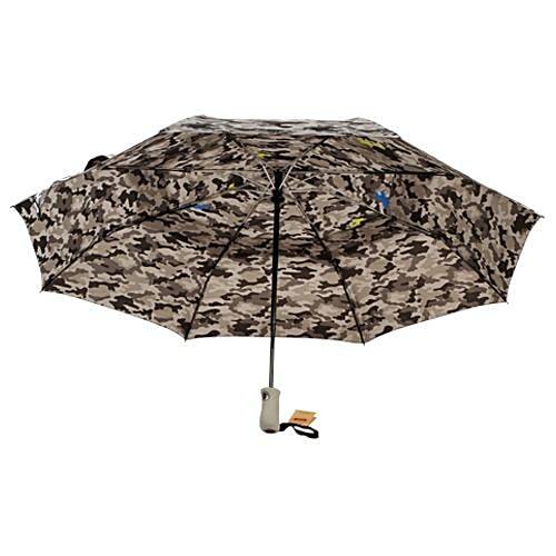Parachase Three Fold Printed Premium Umbrella -  Auto Open & Close, Military Grey, 1 pc  