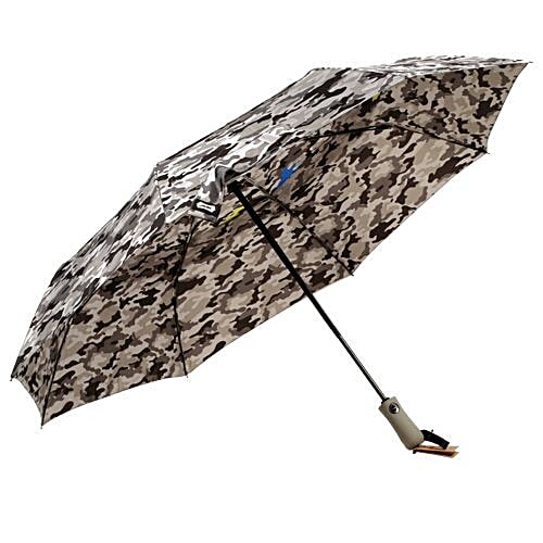 Parachase Three Fold Printed Premium Umbrella -  Auto Open & Close, Military Grey, 1 pc  