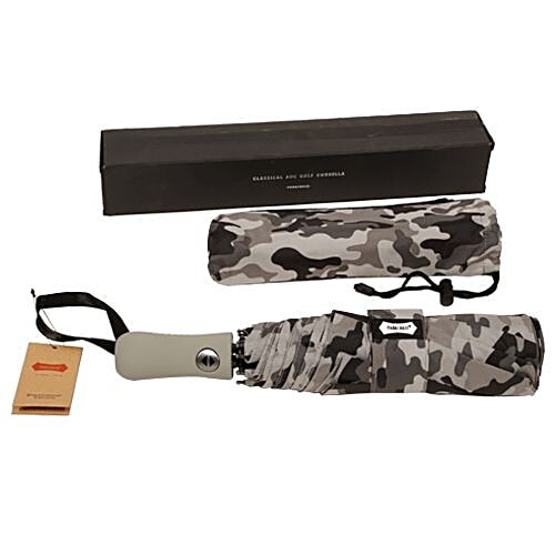 Parachase Three Fold Printed Premium Umbrella -  Auto Open & Close, Military Grey, 1 pc  