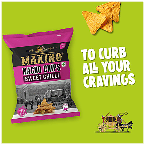 Makino Nacho Chips - Sweet Chilli, 60 g  Zero Cholesterol, Zero Trans Fat
