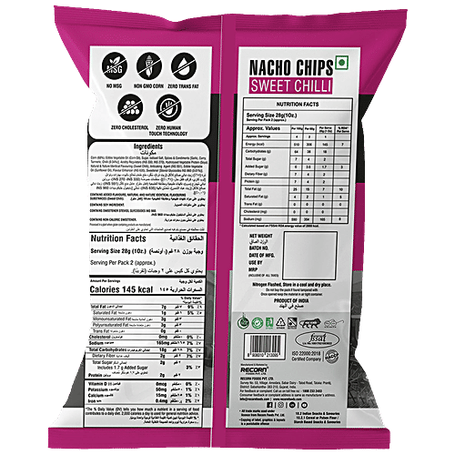 Makino Nacho Chips - Sweet Chilli, 60 g  Zero Cholesterol, Zero Trans Fat