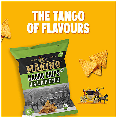 Buy Makino Nacho Chips Jalapeno, Lesser Fat Online at Best Price of