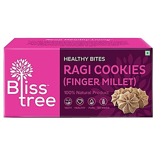 Bliss Tree Healthy Bites Ragi Cookies, 75 g Natural, No Maida