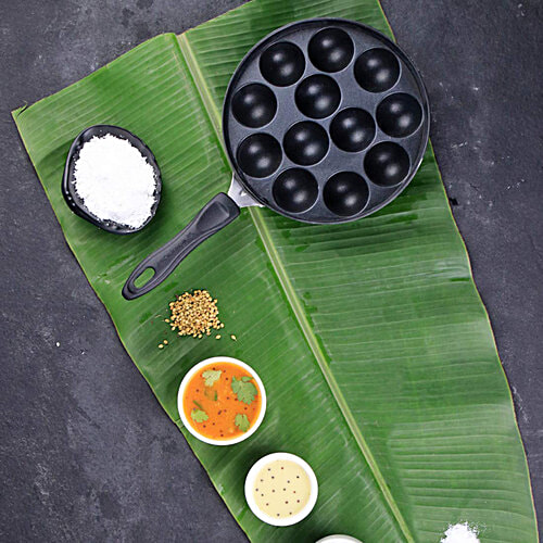 Wonderchef Non-Stick Aluminium Appam Patra/Paniyarakkal/Paddu Maker - 5 Layer, Induction Base, 12 Pits, 1 pc  