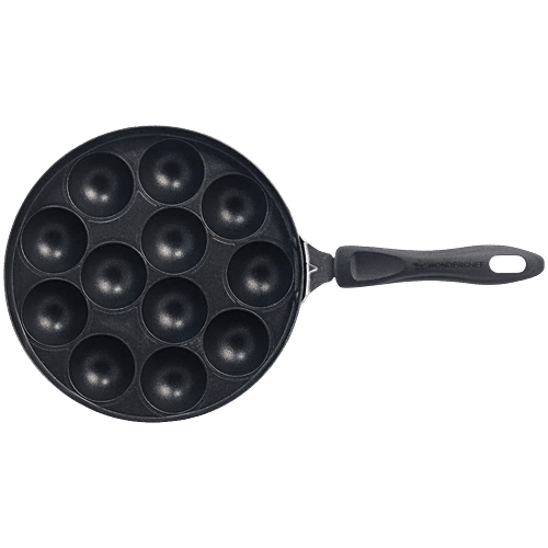 Wonderchef Non-Stick Aluminium Appam Patra/Paniyarakkal/Paddu Maker - 5 Layer, Induction Base, 12 Pits, 1 pc  