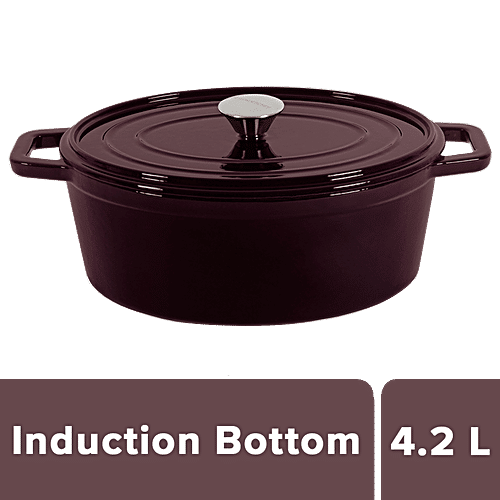 Buy Wonderchef Oval Casserole Induction Base, Ferro, CastIron, With