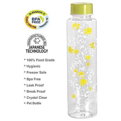 Cello Water Bottle - Fridge, Tulip, Green, 1 L  