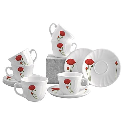 Buy Cello Chai/Cup & Saucer Bella, Red Poppy Online at Best Price of