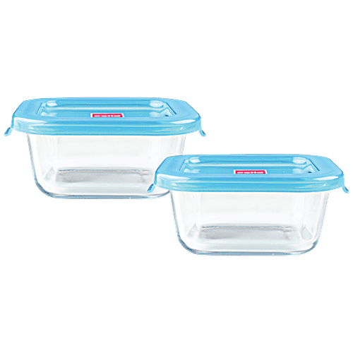 Buy Cello Container Square Glass, Artista, Blue Online at Best Price