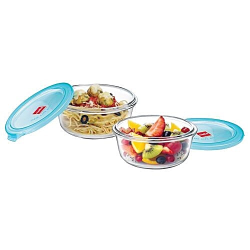 Buy Cello Container Round Glass, Imperial, Blue Online at Best Price