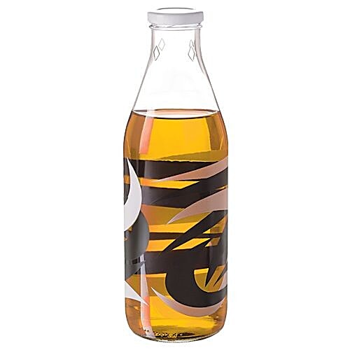 Cello Glass Water Bottle - Bri Black & Grey, 1 L  