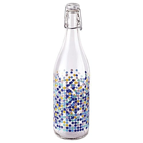 Cello Glass water Bottle - Circo Multicolor Polka Dots, 1 L  