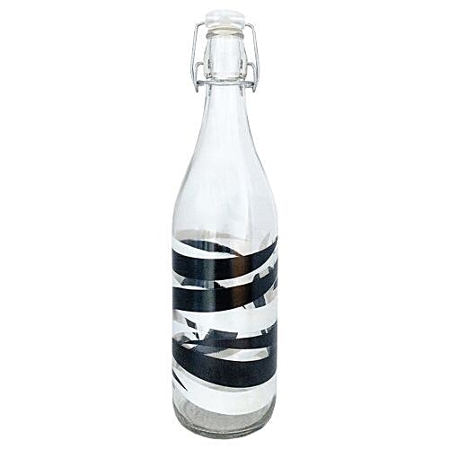 Cello Glass Water Bottle - Circo Black & White, 1 L  