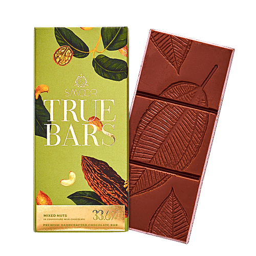 Buy Smoor True Bars Milk Chocolate Mixed Nuts, Rich In Antioxidants Online at Best Price of Rs