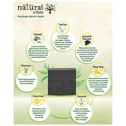 Natural Vibes Tea Tree & Acitivated Charcoal Soap, 150 g