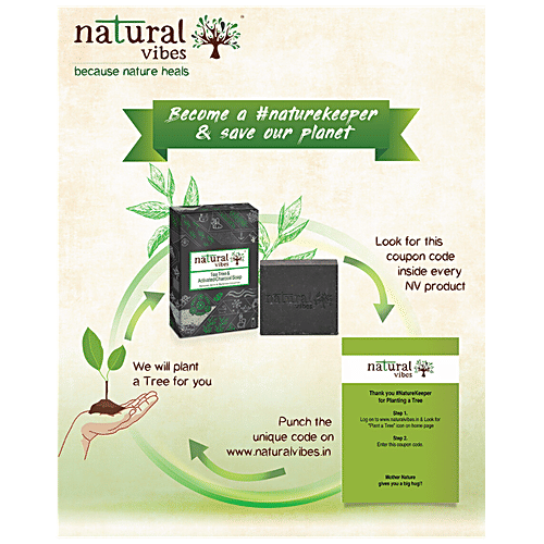 Natural Vibes Tea Tree & Acitivated Charcoal Soap, 150 g