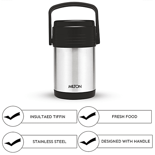 Buy Milton Hot Meal 4 Insulated Thermosteel Lunch/Tiffin Box With Containers Silver Online at