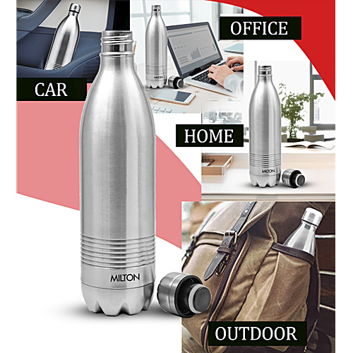 Milton Water Bottle - Thermosteel, 24 Hour Hot & Cold, Silver, Duo Deluxe, 750 ml  