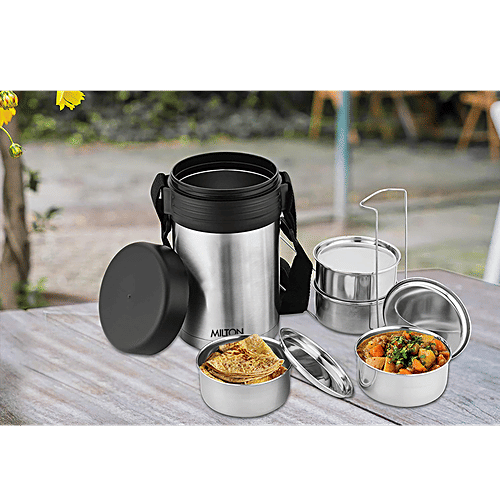 Milton Tiffin - Insulated Thermosteel, Silevr, Tuscany, 4 pcs  
