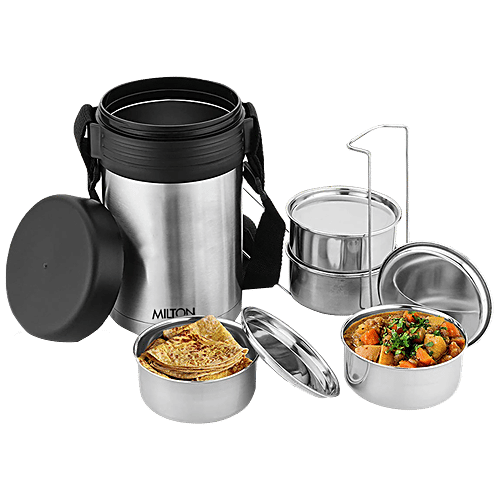 Milton Tiffin - Insulated Thermosteel, Silevr, Tuscany, 4 pcs  