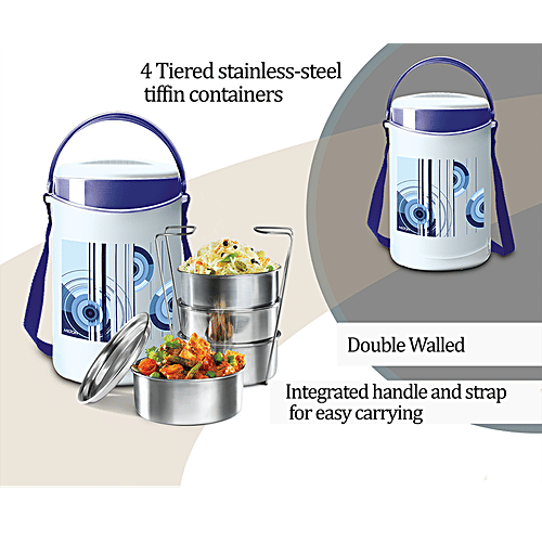 Milton Tiffin - Insulated Thermoware, Blue, Econa 4, 4 pcs  