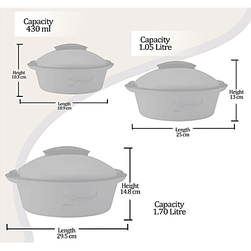 Milton Crisp Deluxe Insulated Thermoware Jr Casserole For Roti/Chapati Gift Set - Brown, 3 pcs (500 ml + 1.2 L + 2 L) 