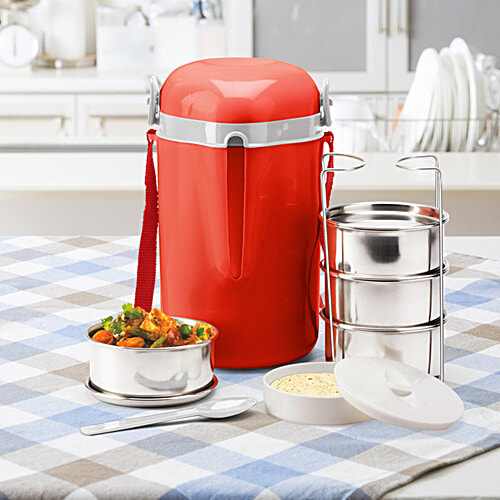 Milton Tiffin - Insulated Thermoware, Red, Meal Mate 4, 4 pcs  