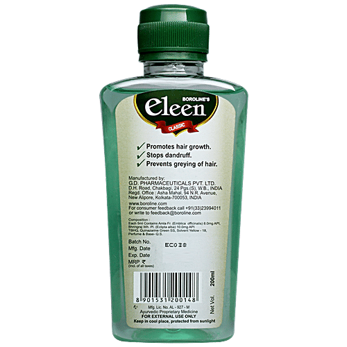 Boroline Eleen Classic Ayurvedic Light Hair Oil - For Healthy Hair, With Amla & Bhringraj, Ayurvedic Proprietary Medicine, 200 ml Ayurvedic Proprietary Medicine