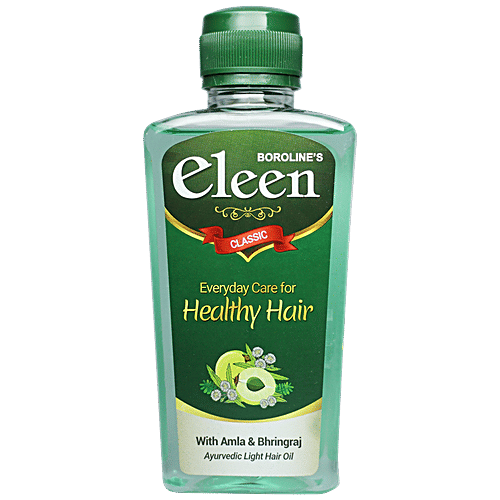 Boroline Eleen Classic Ayurvedic Light Hair Oil - For Healthy Hair, With Amla & Bhringraj, Ayurvedic Proprietary Medicine, 200 ml Ayurvedic Proprietary Medicine