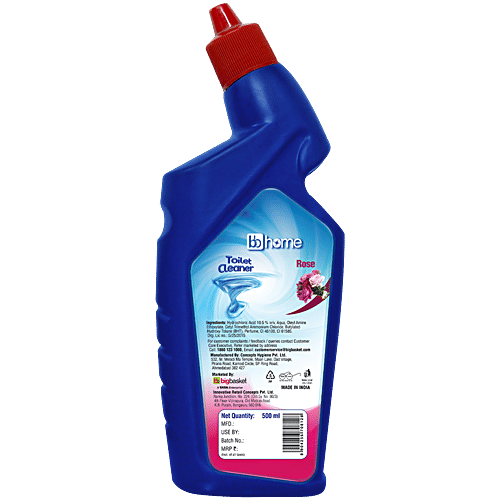 bb home Disinfectant Toilet Cleaner - Rose, Kills 99.9% Germs, 500 ml Bottle 99.9% Germ Protection