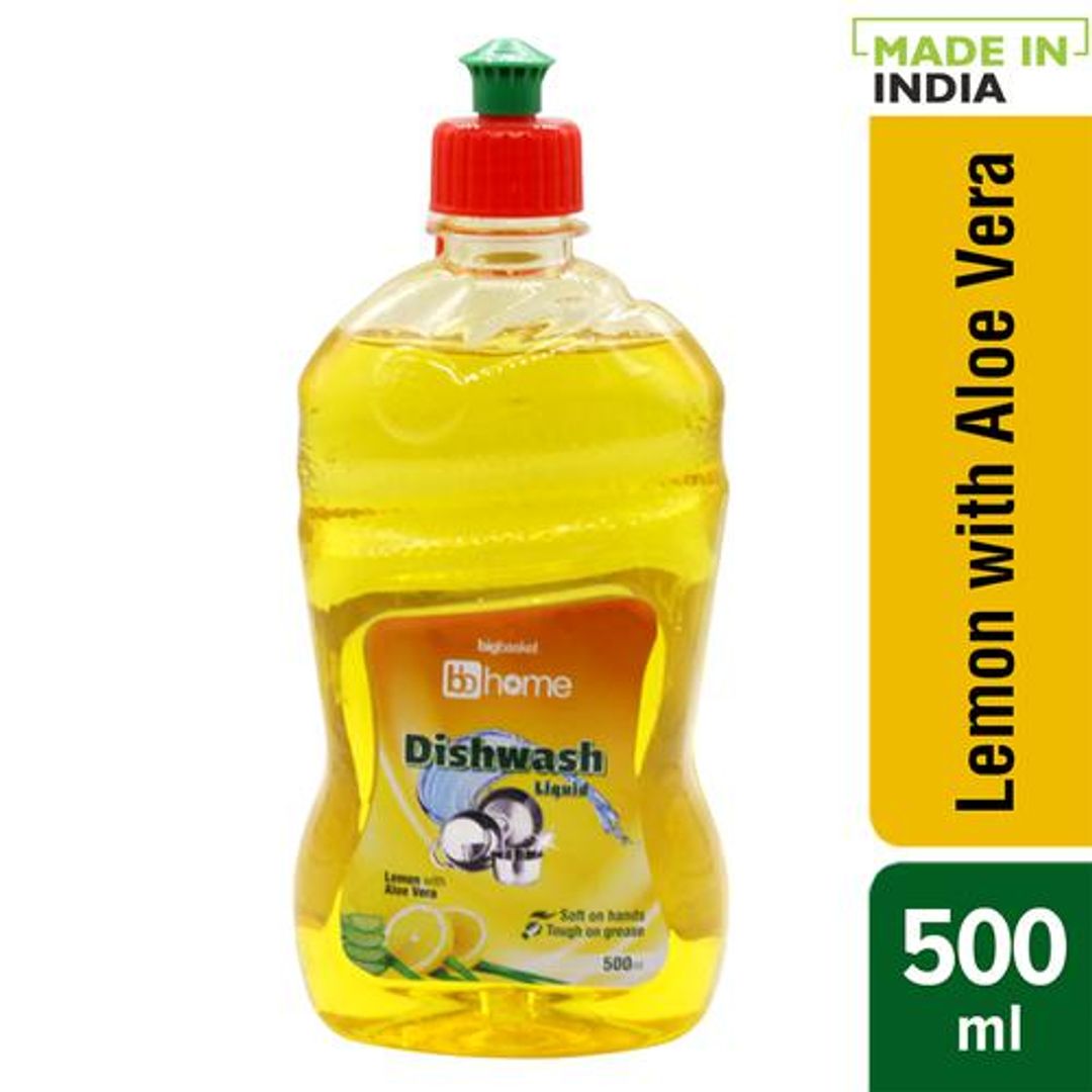 BB Home Dishwash Liquid - Lemon With Aloe Vera, 500 ml 
