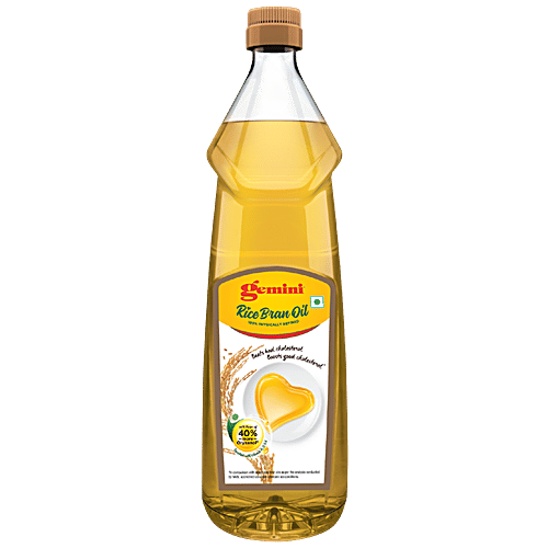 Gemini Refined Rice Bran Oil, 1 L Bottle 